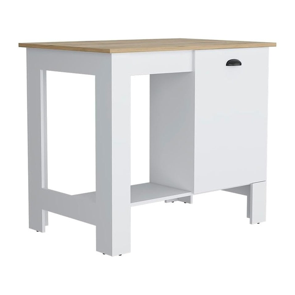 Kitchen Island Shoproni One Drawer White Finish with Multicolor | White kitch...