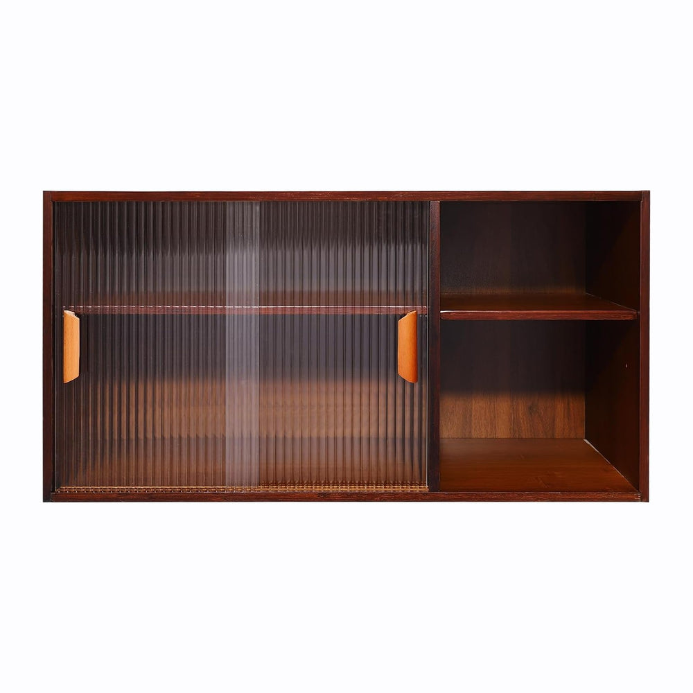 Kitchen Pantry Cabinet, Wall Mount or Countertop Sideboard with Glass Doors, ...