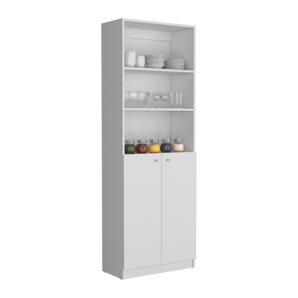 Kitchen Pantry Cabinet,Wooden Cupboard Credenza Cabinet with 3 Open Shelves &...