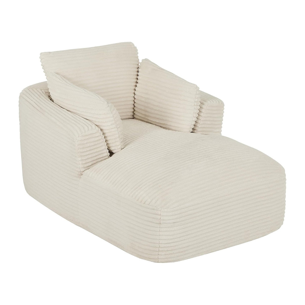 KIVENJAJA Oversized Chaise Lounge Chair Indoor, Corduroy Comfy Floor Sleeper ...