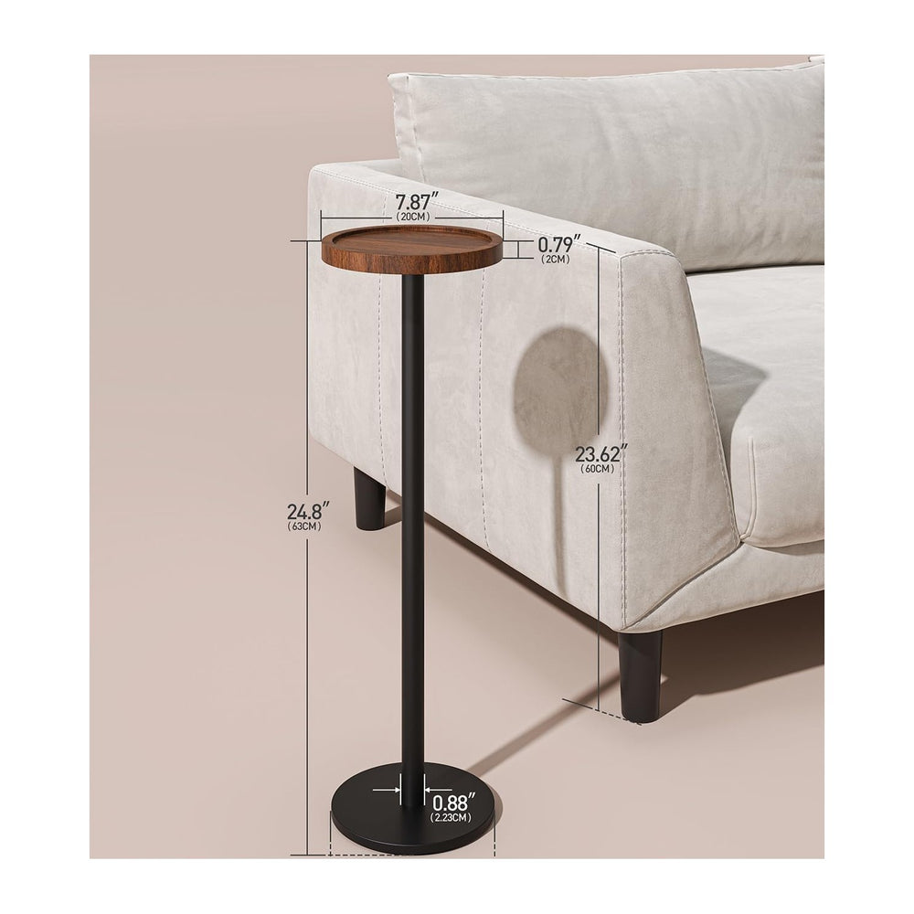KJGKK Drink Table, Small Pedestal Side Table, Round Cocktail Table, Circle En...