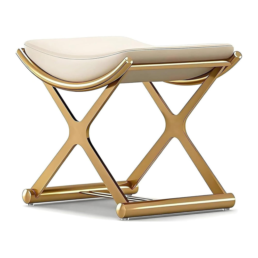 Lefedrasticity Gold Vanity Stool Chair Makeup Stool with Leather Cushioned Sm...