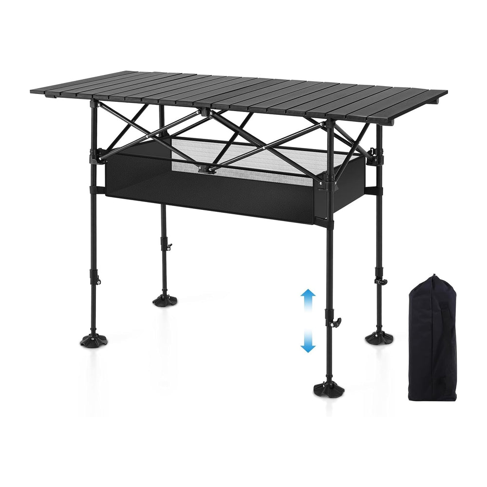 LET'S CAMP Folding Camping Table, Aluminum Roll-up Picnic Backpacking Tab...