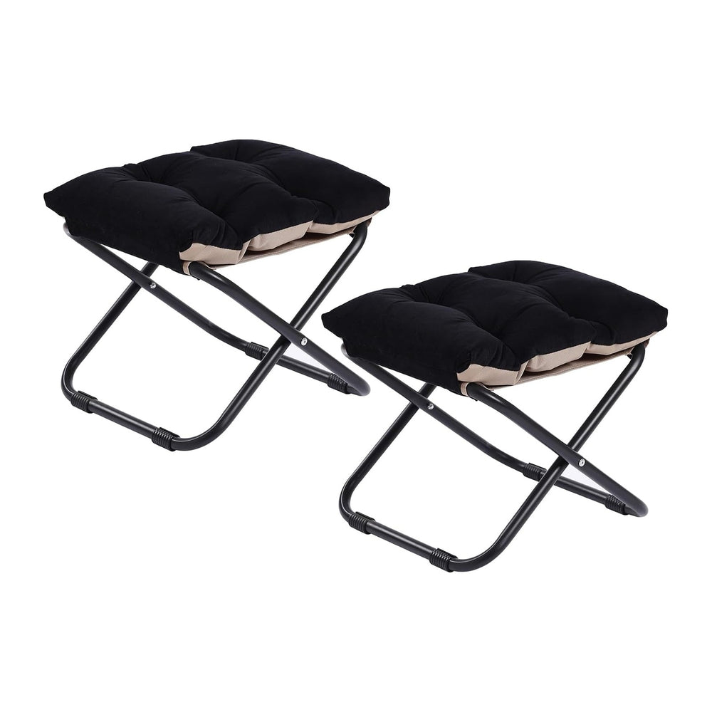 LITA Folding Footrest Stool, Portable Ottoman Foot Rest, Upholstered Small Fo...