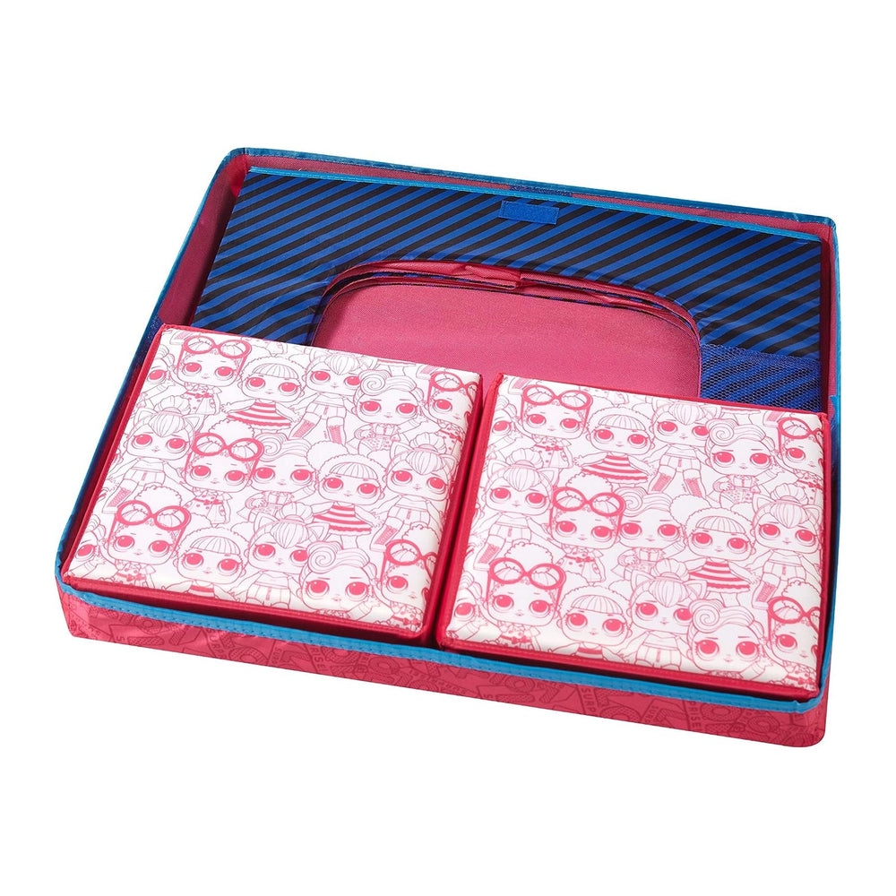LOL Surprise 3 Piece Collapsible Table and Chair Set with Storage Table and 2...