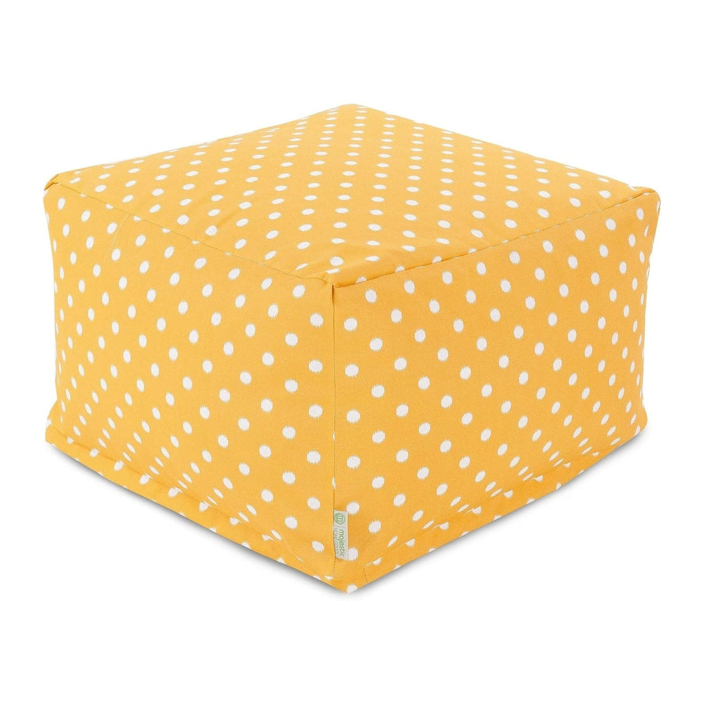 Majestic Home Goods Ikat Dot Ottoman, Large, Citrus