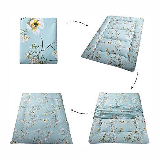 MAXYOYO Rustic Floral Korean Floor Mattress Japanese Futon, Foldable Roll Up ...