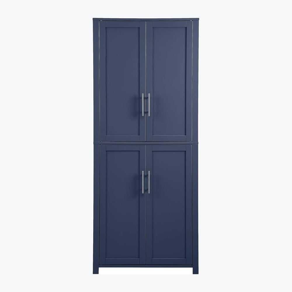 Maykoosh Tall Kitchen Pantry - Storage Cabinet with Adjustable Shelves - Navy