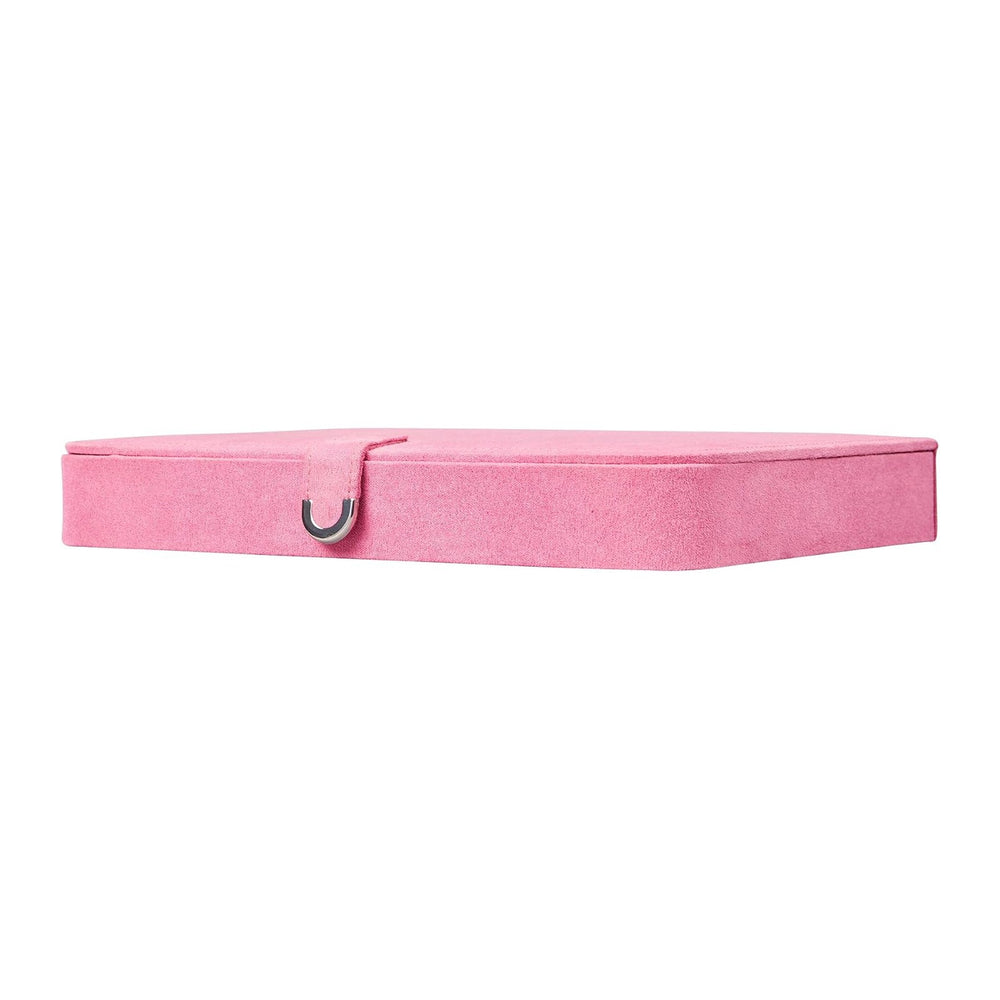 Mele and Co Cameron Plush Fabric Jewelry Box in Pink
