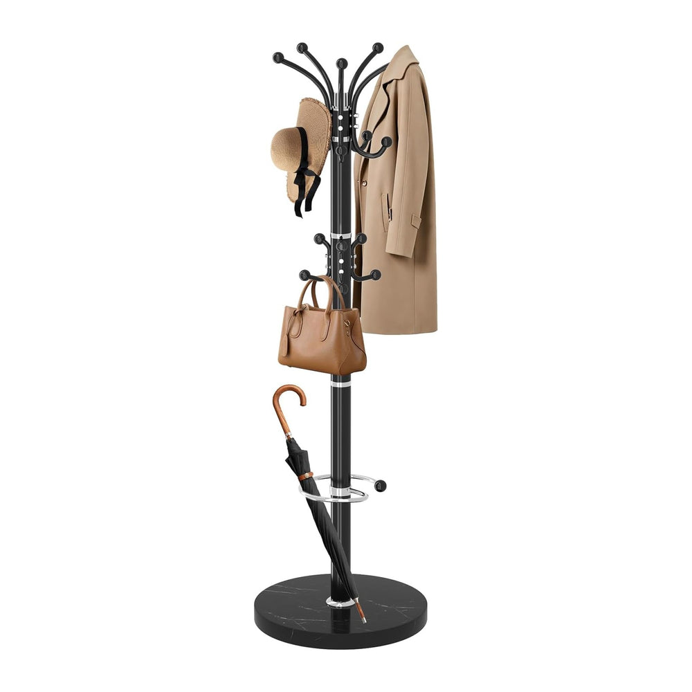 Metal Coat Rack, Modern Coat Rack Stand, 360°Rotary Coat Tree Stand | Heavy D...