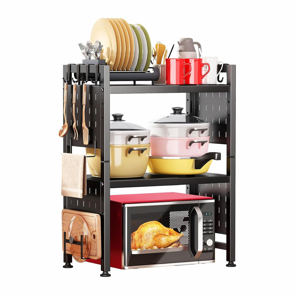 Microwave Stand, 3-Tier Expandable(17.4"- 27.4") Heavy Duty Adjusta...