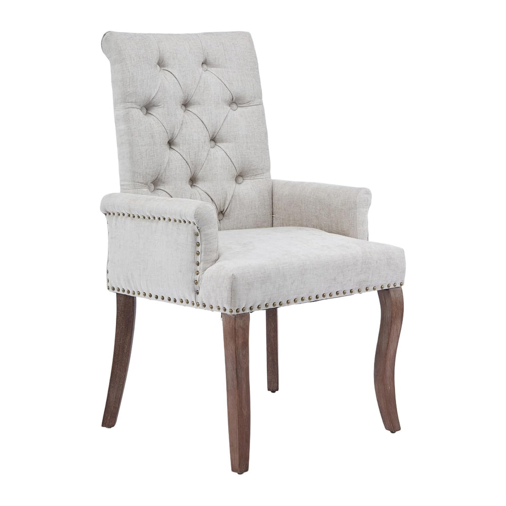 mikibama Chenille Upholstered Dining Chairs with High Back,Vintage Tufted Kit...