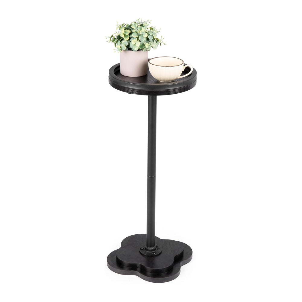 Modern Accent Pedestal Side End Table for Small Spaces – Pedestal End Table w...
