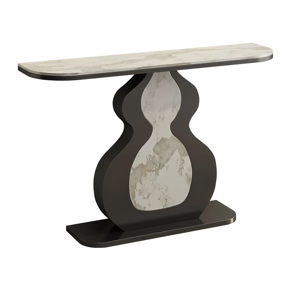 Modern Console Table with Sintered Stone Top | Narrow Console Table with Meta...