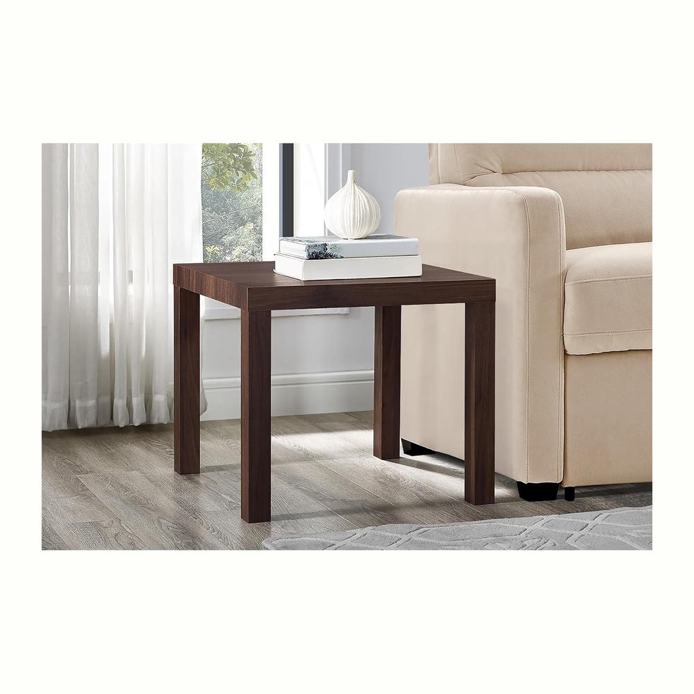 Modern Side Table 20 Inch Square End Table Wood Look Nightstand for Living Ro...