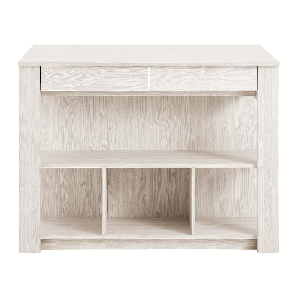 Modway Meadowbrook 3-Piece Kitchen Island with Seating and Drop-Leaf Table in...