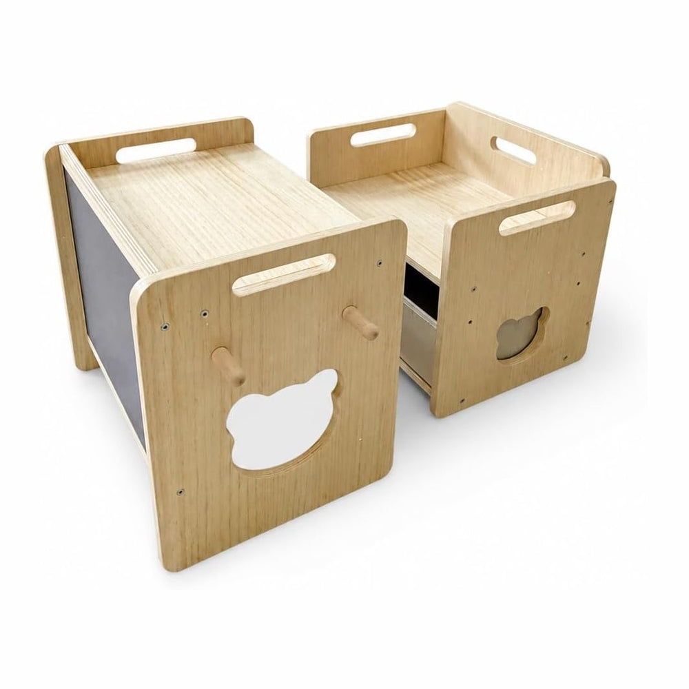 Montessori Weaning Table and Chair Set with Storage Box & Drawing Board |...