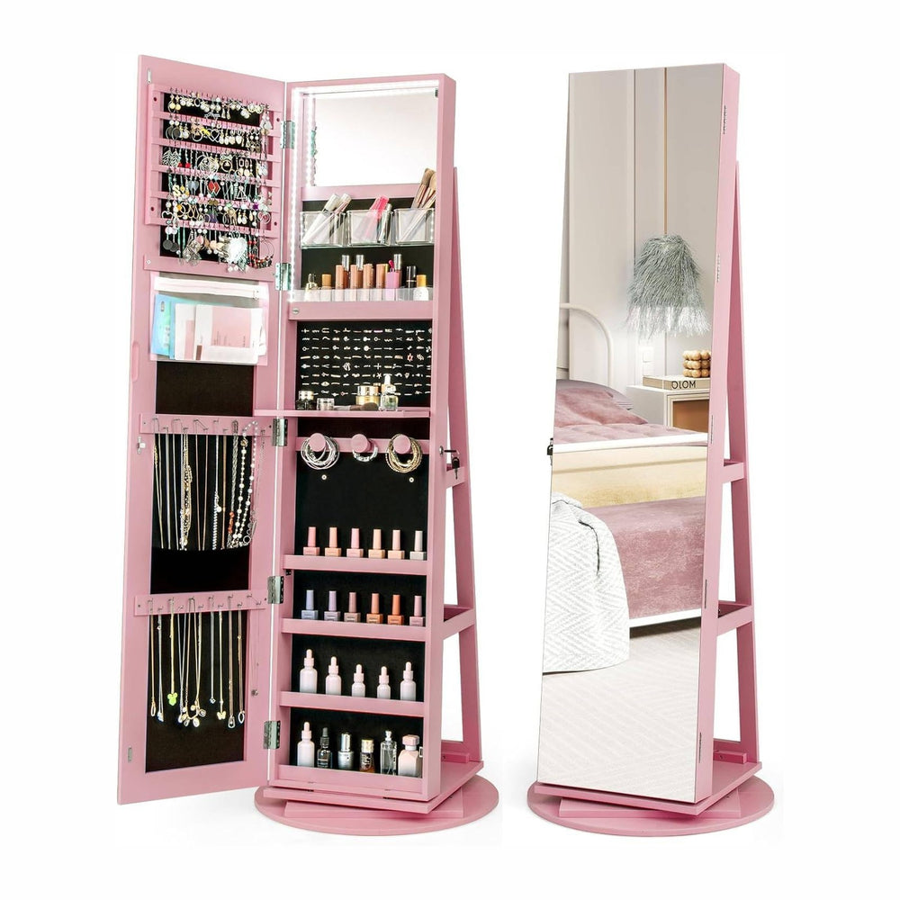 Multigot 3-Color LED Lights Jewellery Cabinet, 3-in-1 360° Swivel Jewelry Arm...
