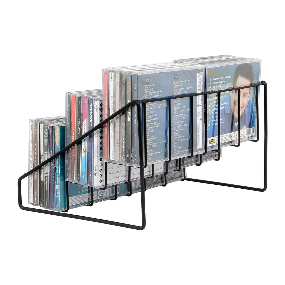 MyGift CD Display Stand, CD Rack Tower, 3-Tier DVD Stand Holder, Tabletop Com...