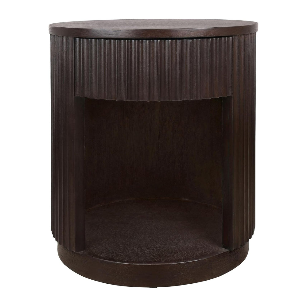 NPD Furniture Truro 19-Inch Round Accent Table with Storage Shelf, 2-Tier Sid...