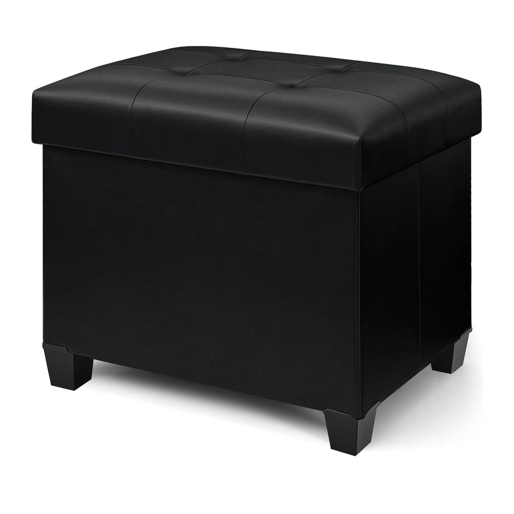 Ottoman with Storage, Rectangular Storage Ottoman, Faux Leather Ottomans with...