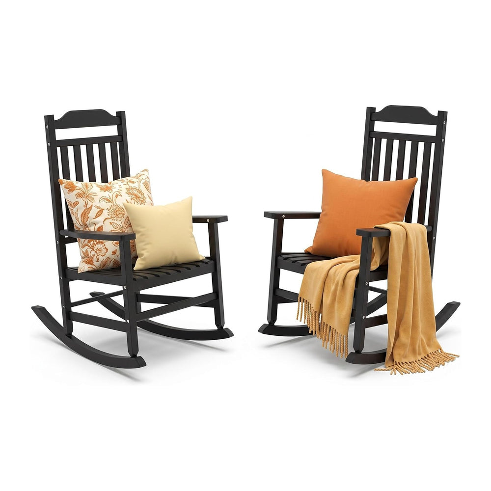 Outdoor Rocking Chairs Set of 2, Weather-Resistant Rocking Chair Ergonomic | ...