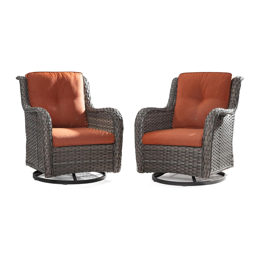 Outdoor Swivel Rocker Patio Chairs Set of 2 - Outdoor Wicker Swivel Glider Ch...