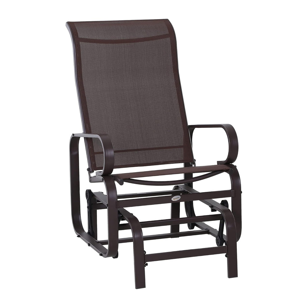 Outsunny Outdoor Glider Chair, Smooth Gliding Mechanism, Brown | Gliders for ...