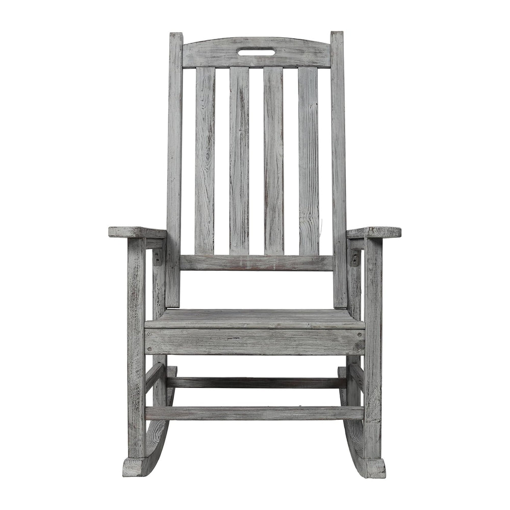 Oversized Wooden Porch Rocker Chair: Classic Fir Wood Design with 21-Inch Wid...
