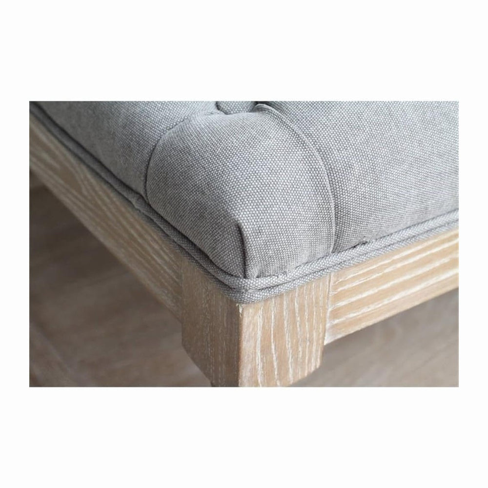 Pangea Home Athena 17" Wood Bench in Antique White & Frost Gray