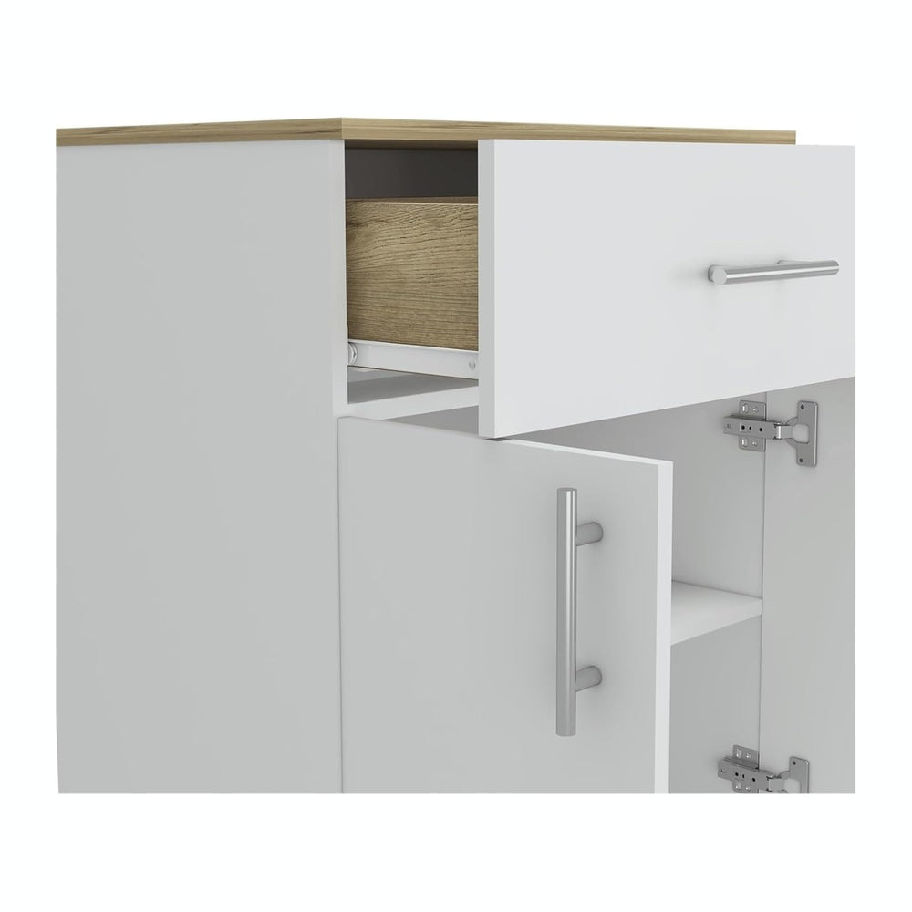 Pantry Cabinet, One Drawer, One Double Door Cabinet with Two Shelves,for Kitchen
