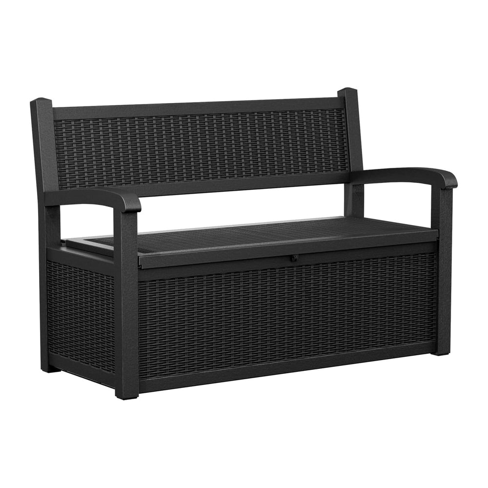 PatioZen 80 Gallon Outdoor Storage Bench Deck Box Waterproof Lockable,Outdoor...