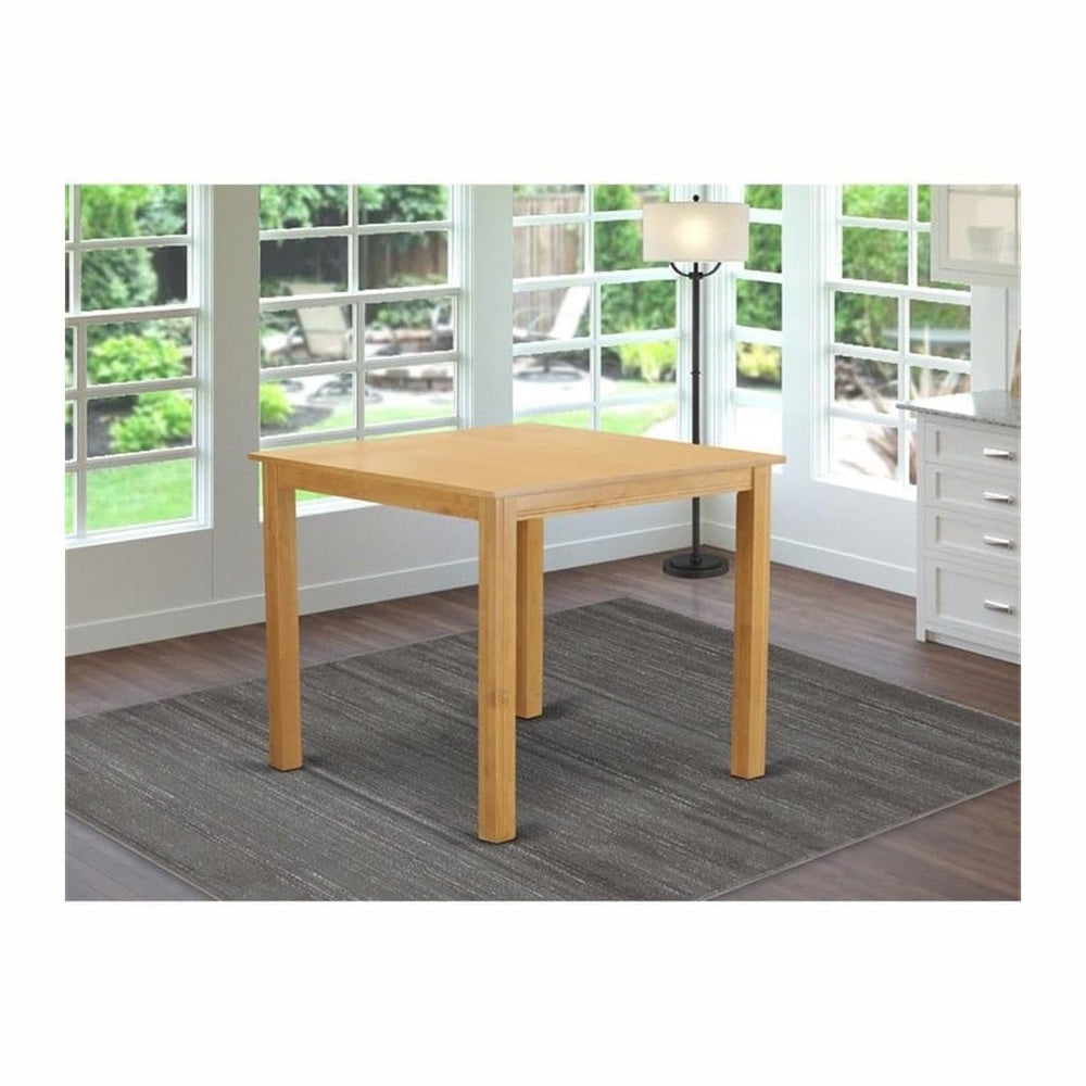 Pemberly Row 42" Square Wood Counter Height Dining Table, Natural Oak Fi...