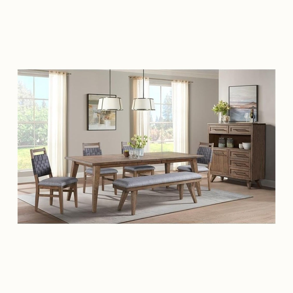 Pemberly Row 54" Transitional Wood Pantry Cabinet, Weathered Chestnut Fi...