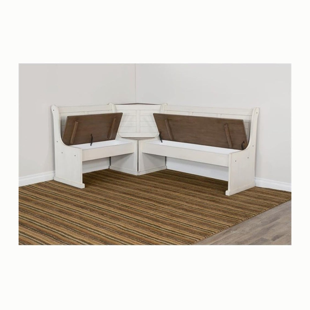 Pemberly Row Dining Set Wood, Rectangular in Off White (36" H x 75"...