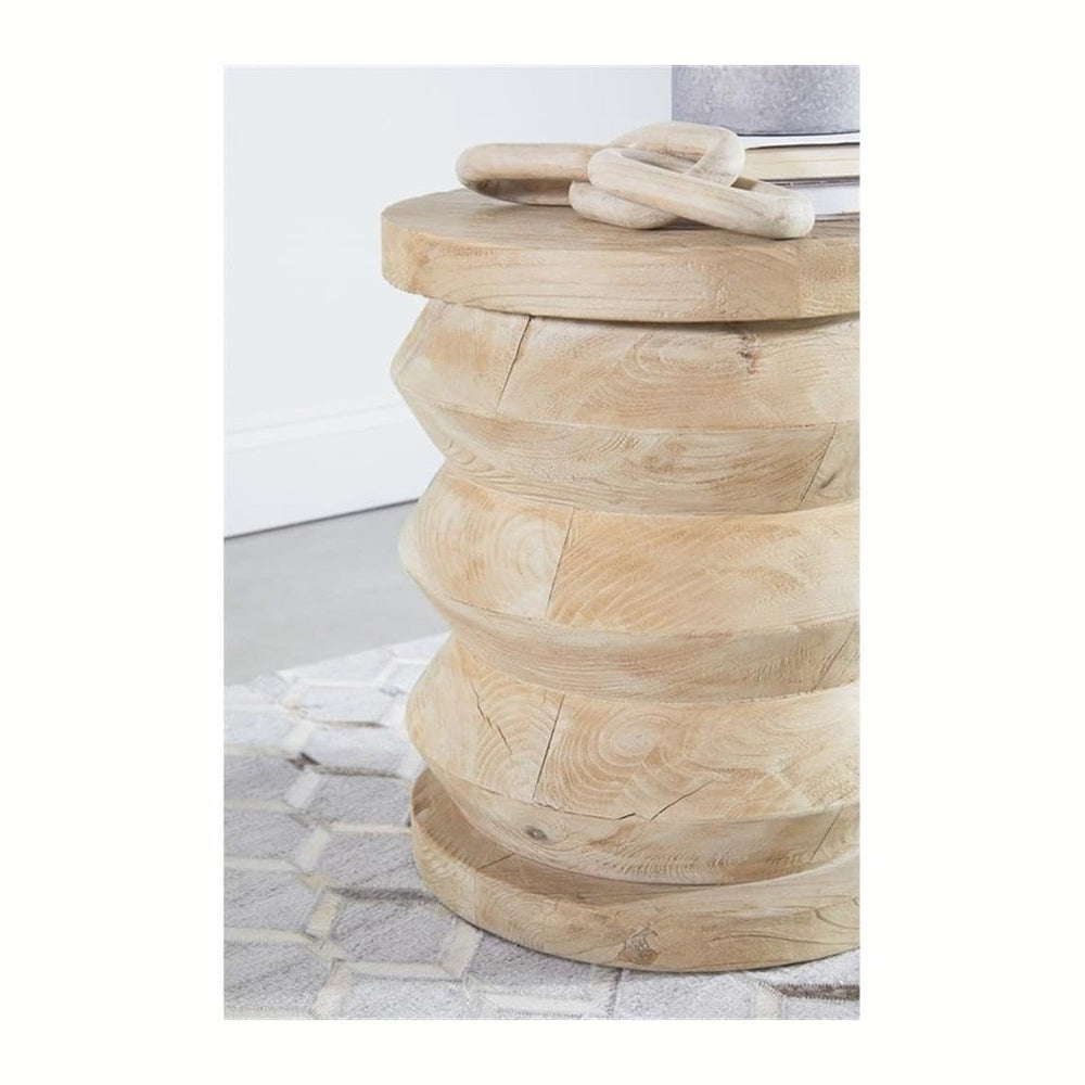 Pemberly Row Modern Transitional Accent Table, Smoke Gray Finish, Solid Recla...