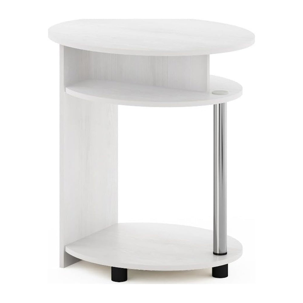 Pemberly Row Oval End Table, White Oak Finish, Composite Wood and Stainless S...