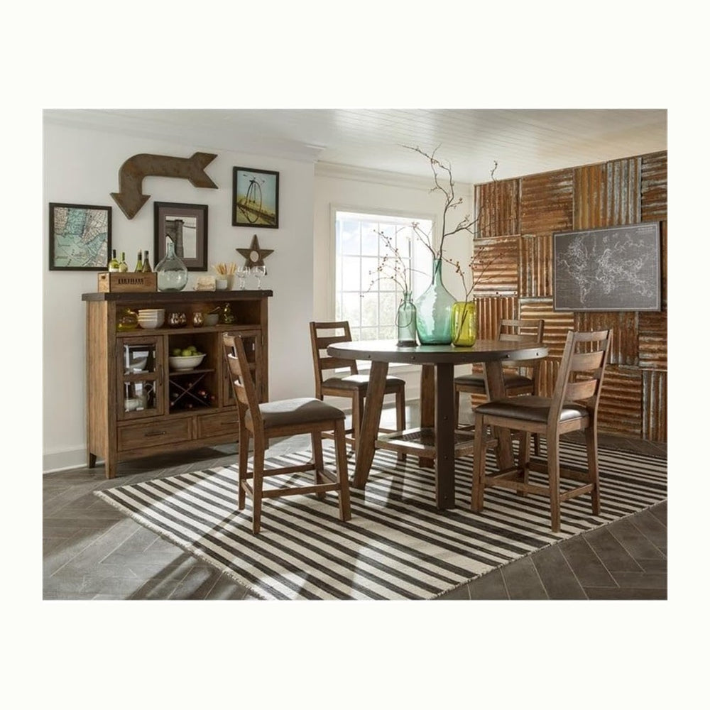 Pemberly Row Traditional Wood Pantry, 55 in, Canyon Brown Finish, Solid Pine ...