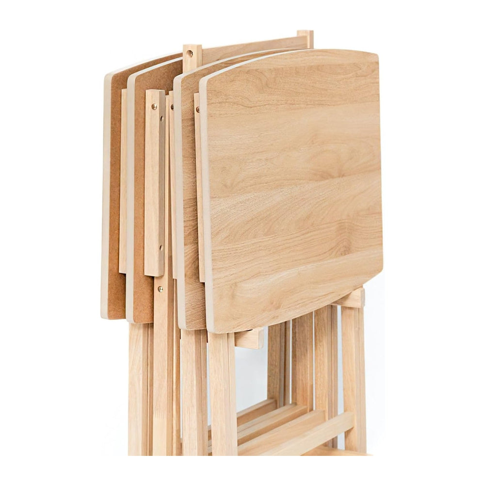 PJ Wood XL Oversize Tray Table, Natural Wood, 5-Pack | 33.2 lb Capacity, Rect...