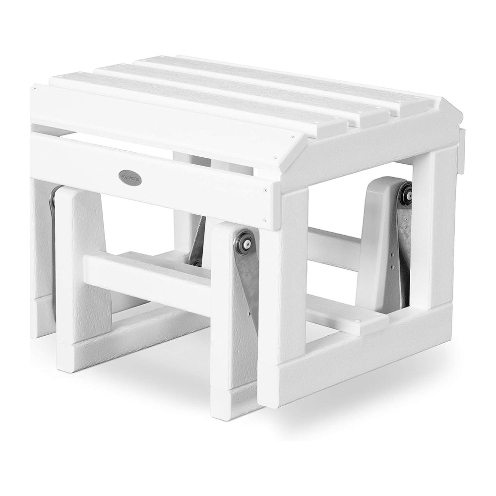 POLYWOOD OTGLWH Classic Adirondack Glider Ottoman, White