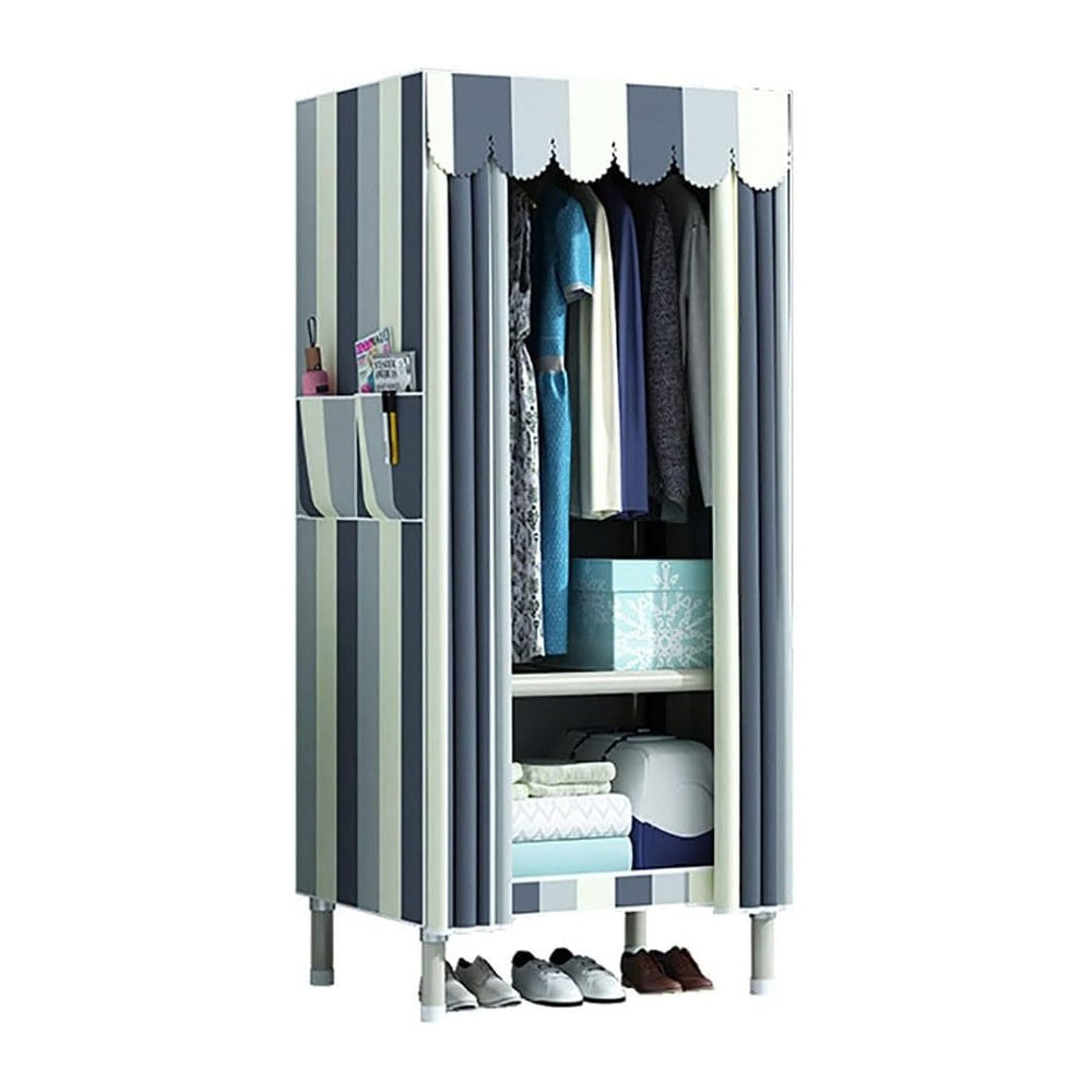 Portable Canvas Wardrobe 66x45x170CM - Large Capacity Multifunctional Clothes...