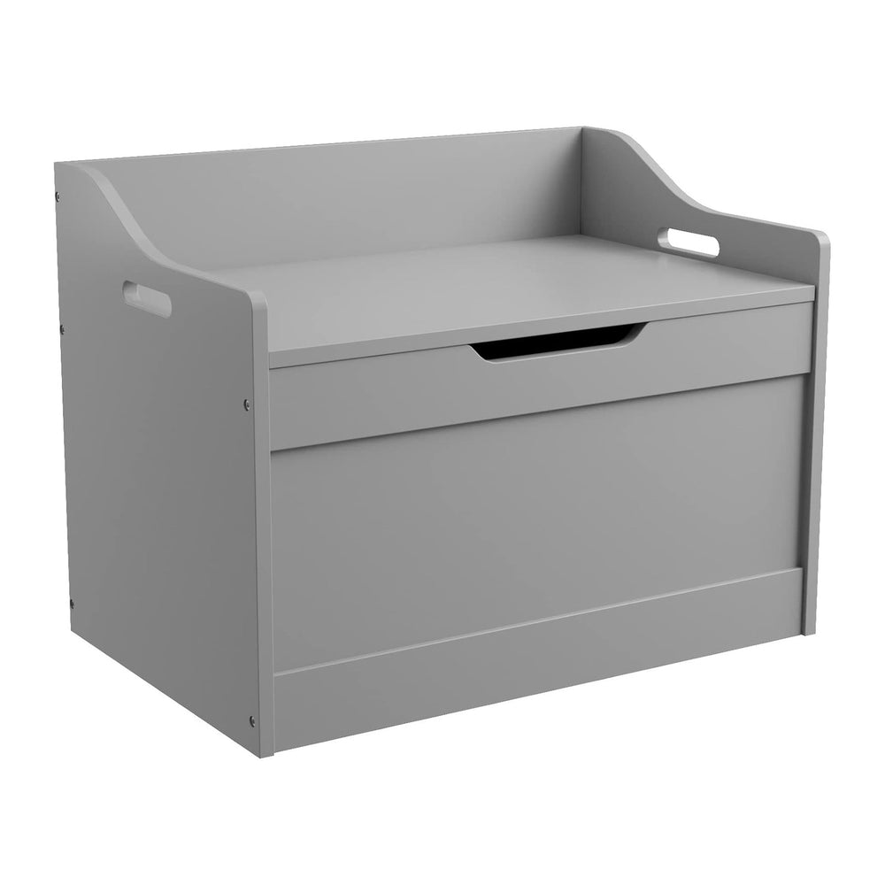 RAAMZO Wood Modern Storage Bench Box Blanket Chest Trunk with Safety Hinged L...