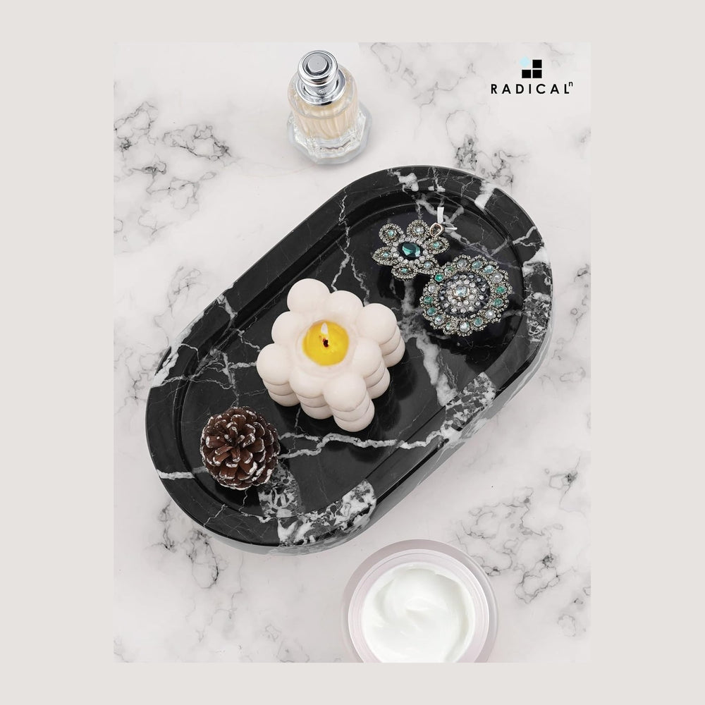 Radicaln Marble Tray with Feet 10" Decorative Bathroom Vanity Tray | dec...