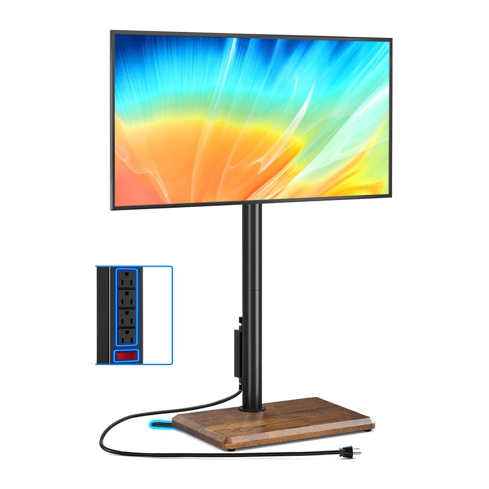 Rfiver Swivel Floor TV Stand with Power Outlet for 32-65 inch TVs, Height Adj...