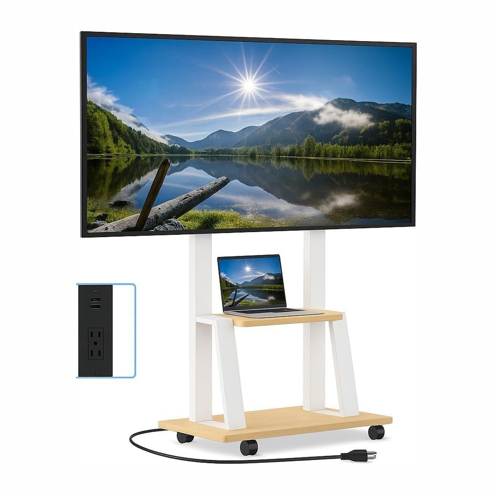 Rolling TV Stand for 32-80 Inch TVs, TV Cart with Power Outlet | TV Stand for...