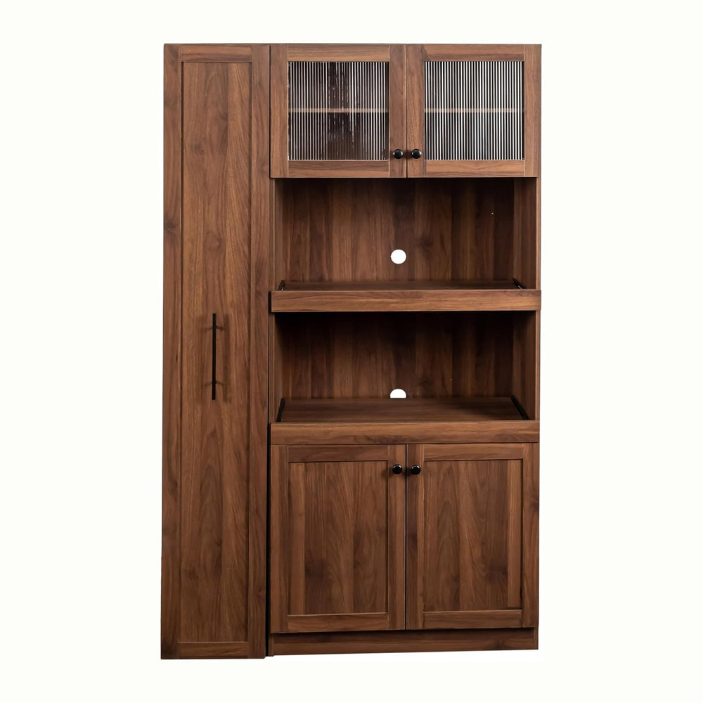 roomfitters Kitchen Pantry Cabinet with Multi-Tier Pull-Out Shelves, Farmhous...