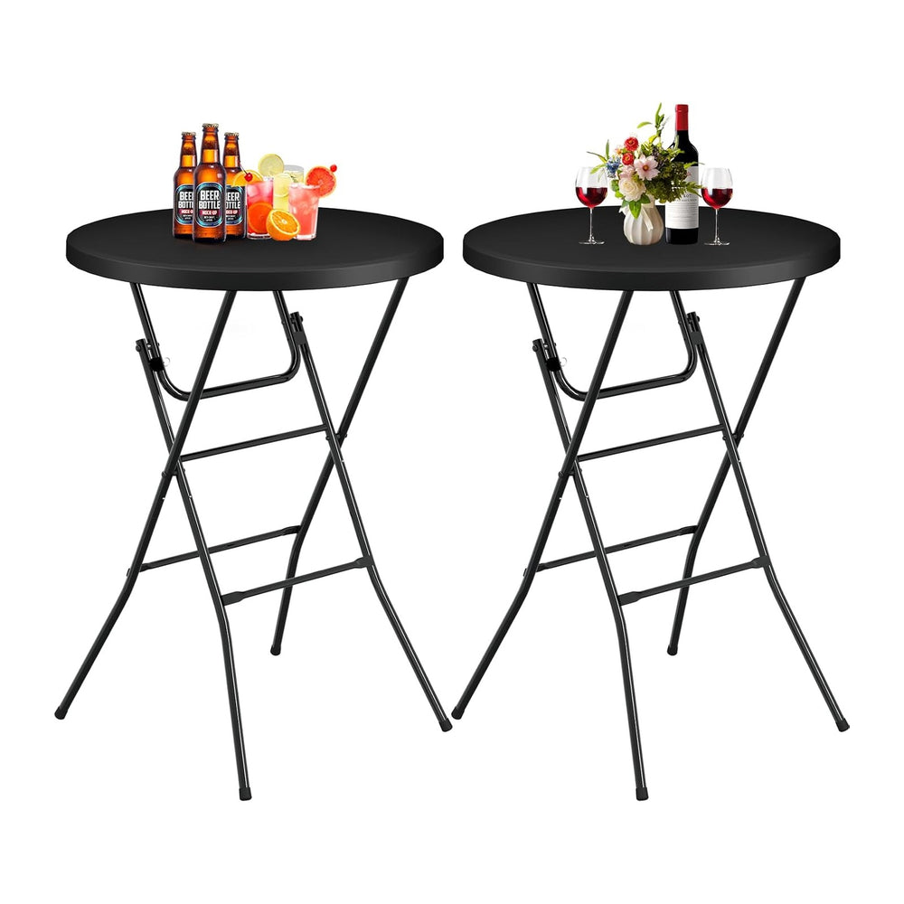 Round Folding Table, 32" Bar Height Tables for Parties and Commercial Ev...