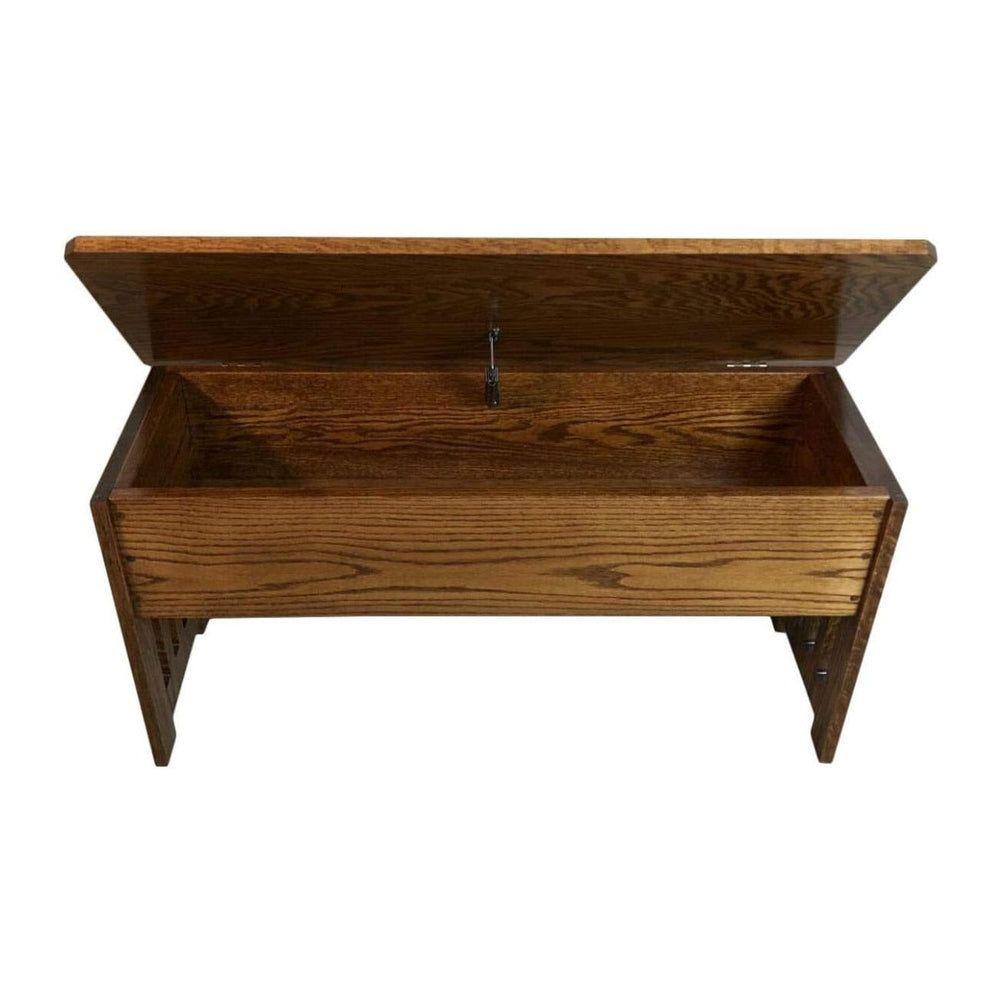 Rustic Red Door Co. Wooden Storage Bench for Entryway with Lid, Mission Style...