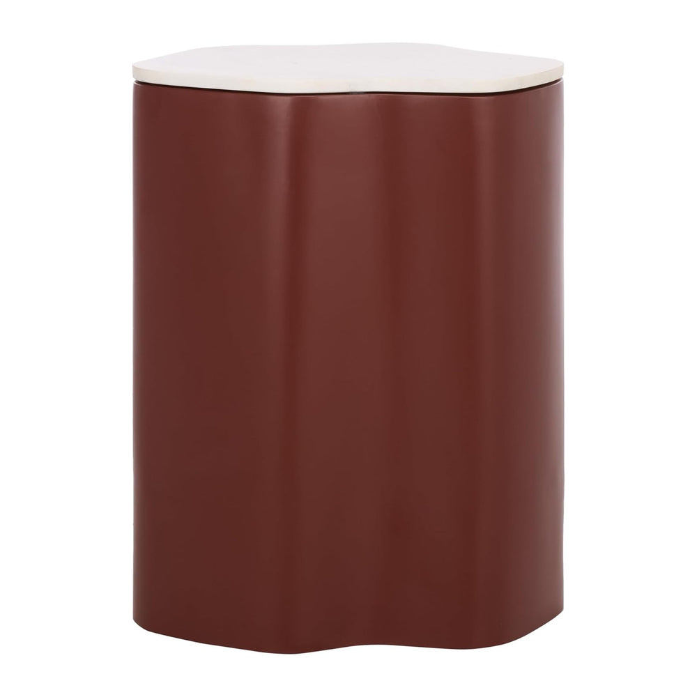 SAFAVIEH Home Collection – Kanon Bordeaux Base & White Marble Top Accent ...