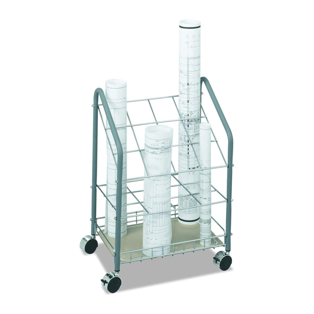 Safco 12 Compartment Tubular Steel Wire Mobile Roll File |100lbs Total Load C...